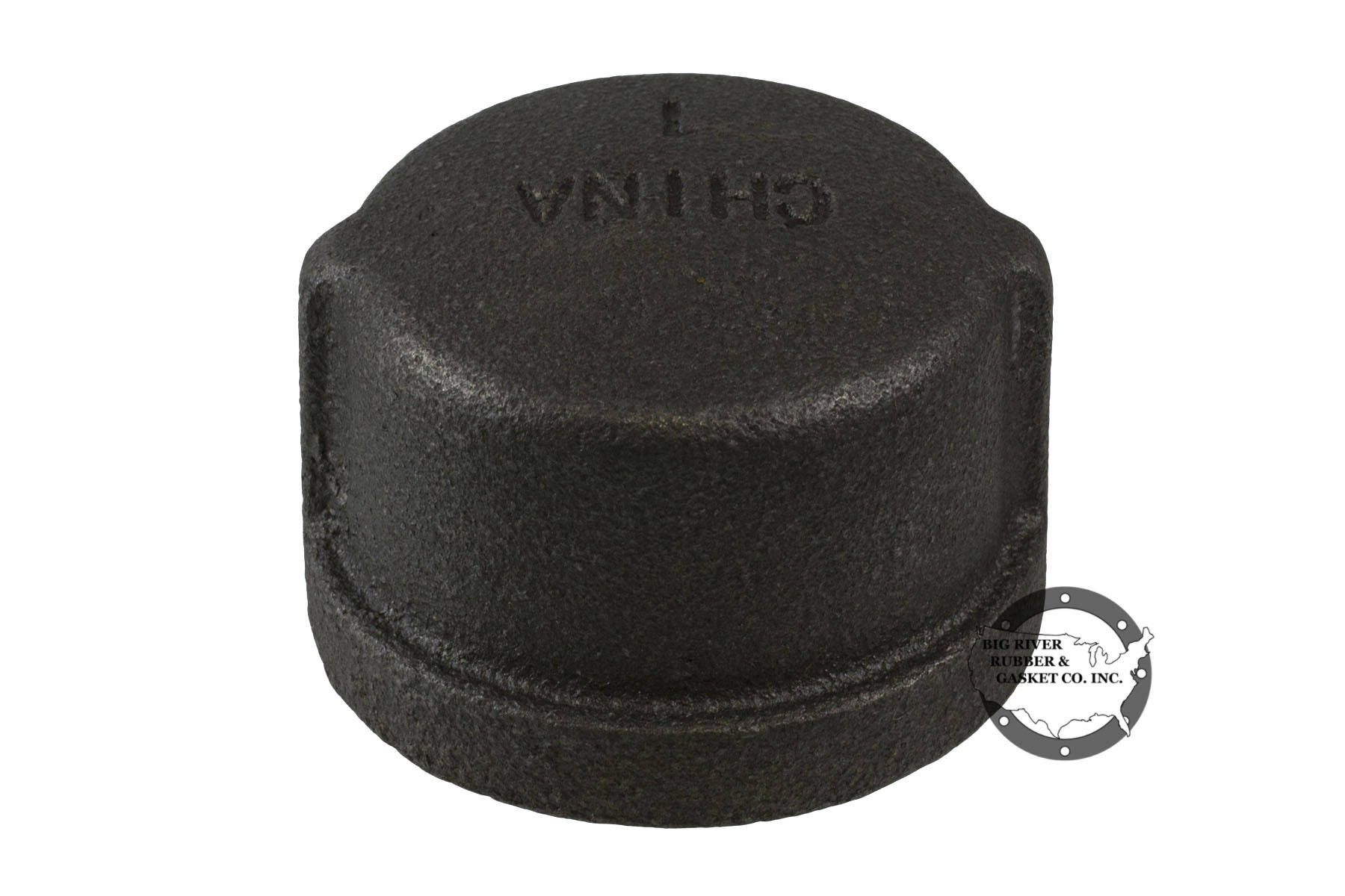 Black Iron Pipe Cap 1″ Big River Rubber & Gasket