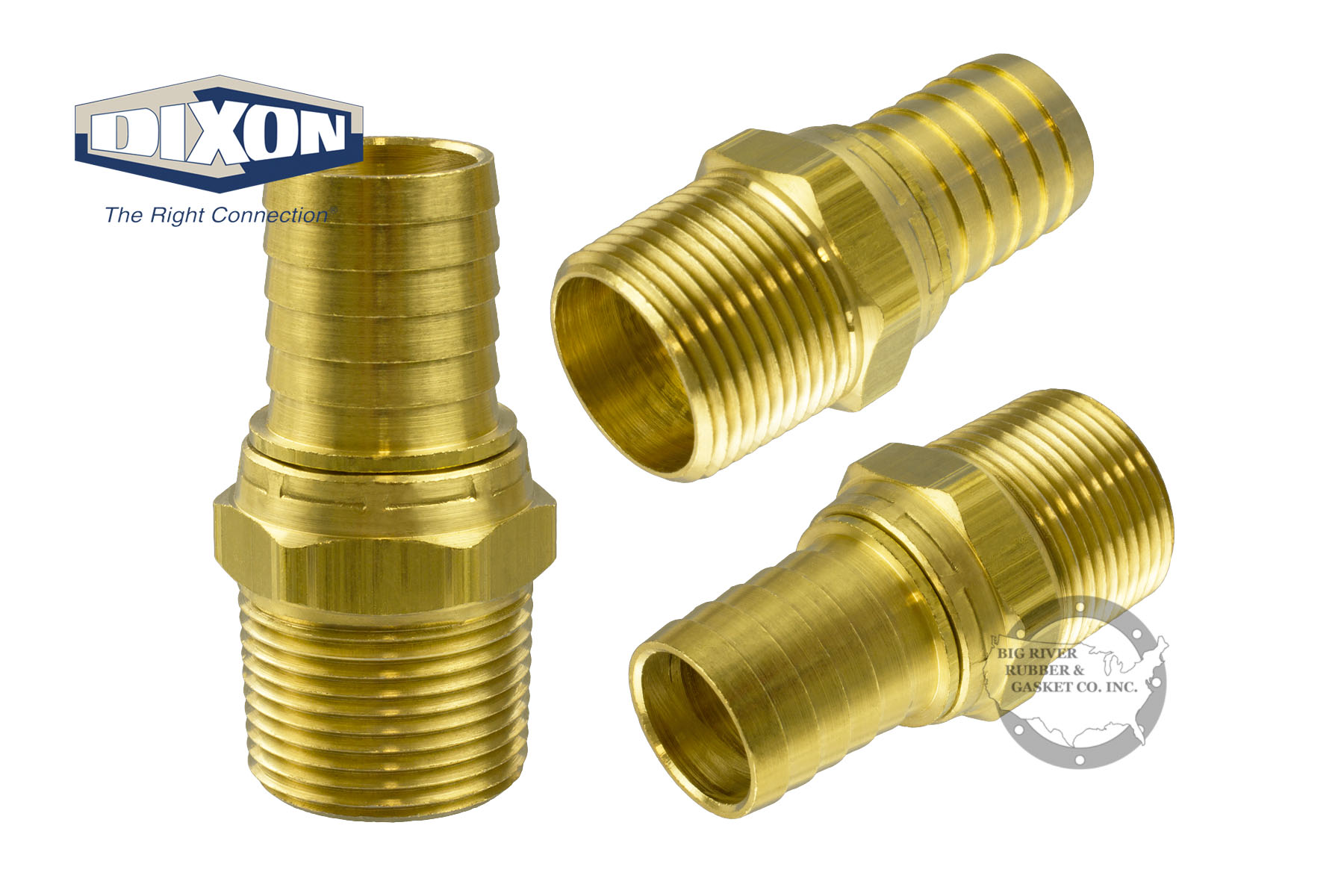 1031616C Dixon Brass Male NPTF Swivel x Hose Barb Big River Rubber