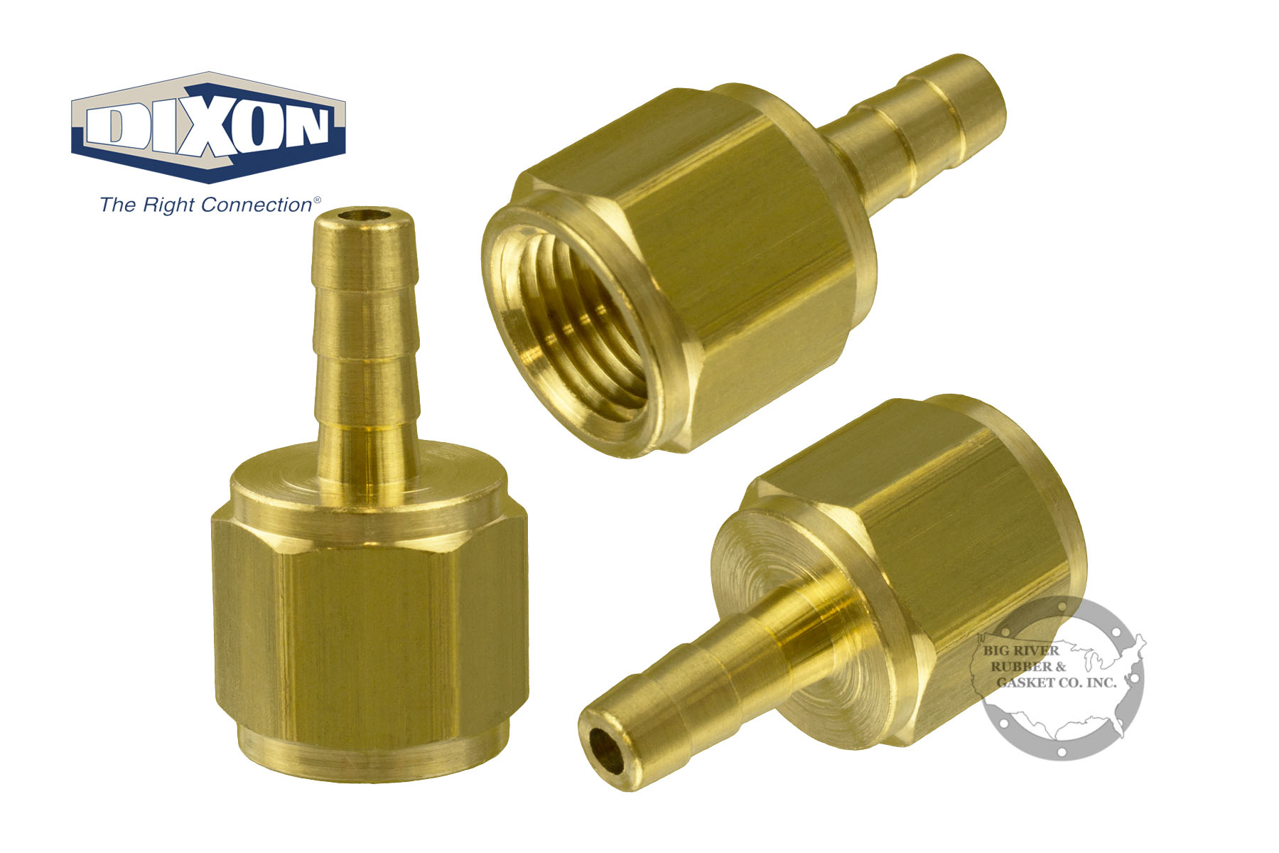 Brass Female NPT x Hose Barb 1040202C Big River Rubber & Gasket