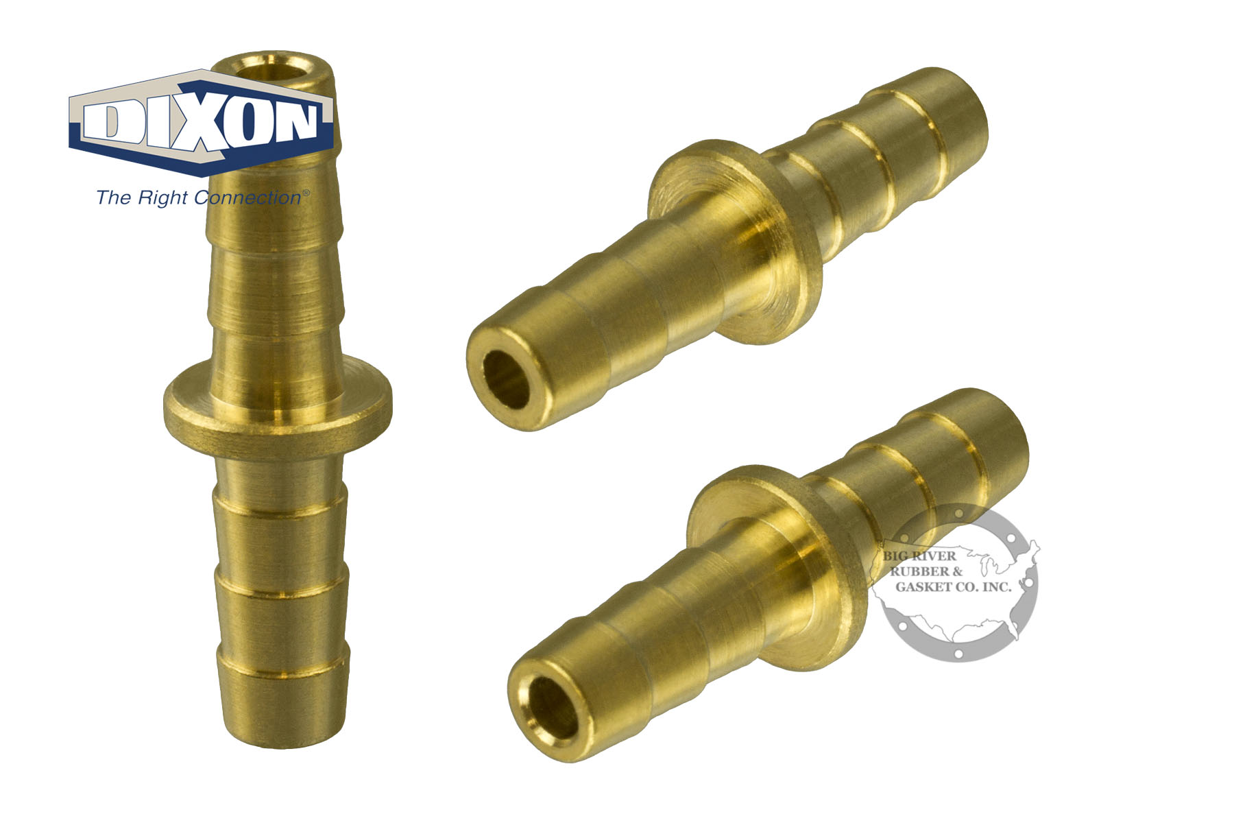 Brass Barbed Hose Mender 1780202C Big River Rubber & Gasket