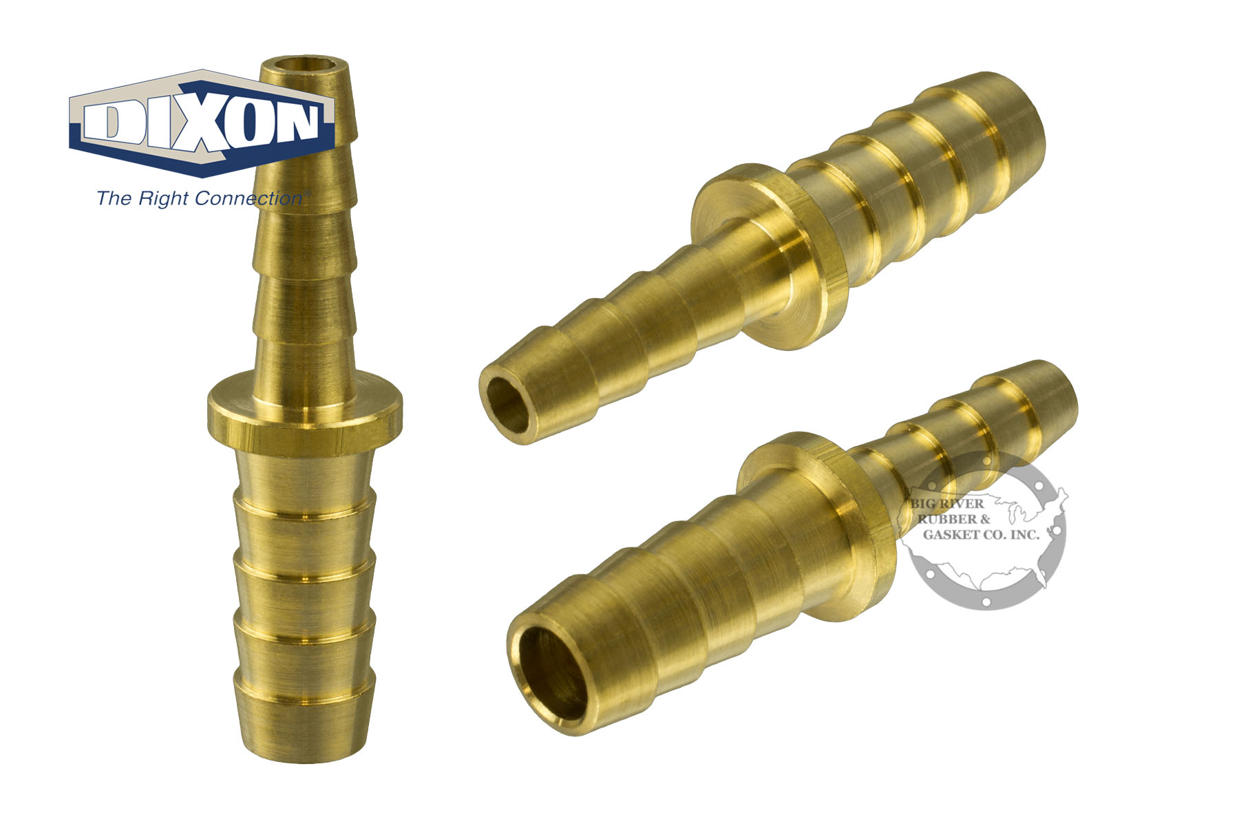 Brass Barbed Hose Mender 1780604C Big River Rubber & Gasket