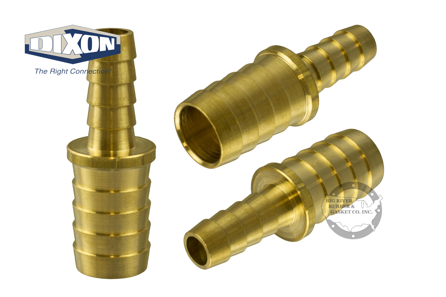 Brass Barbed Hose Mender 1781006C Big River Rubber & Gasket