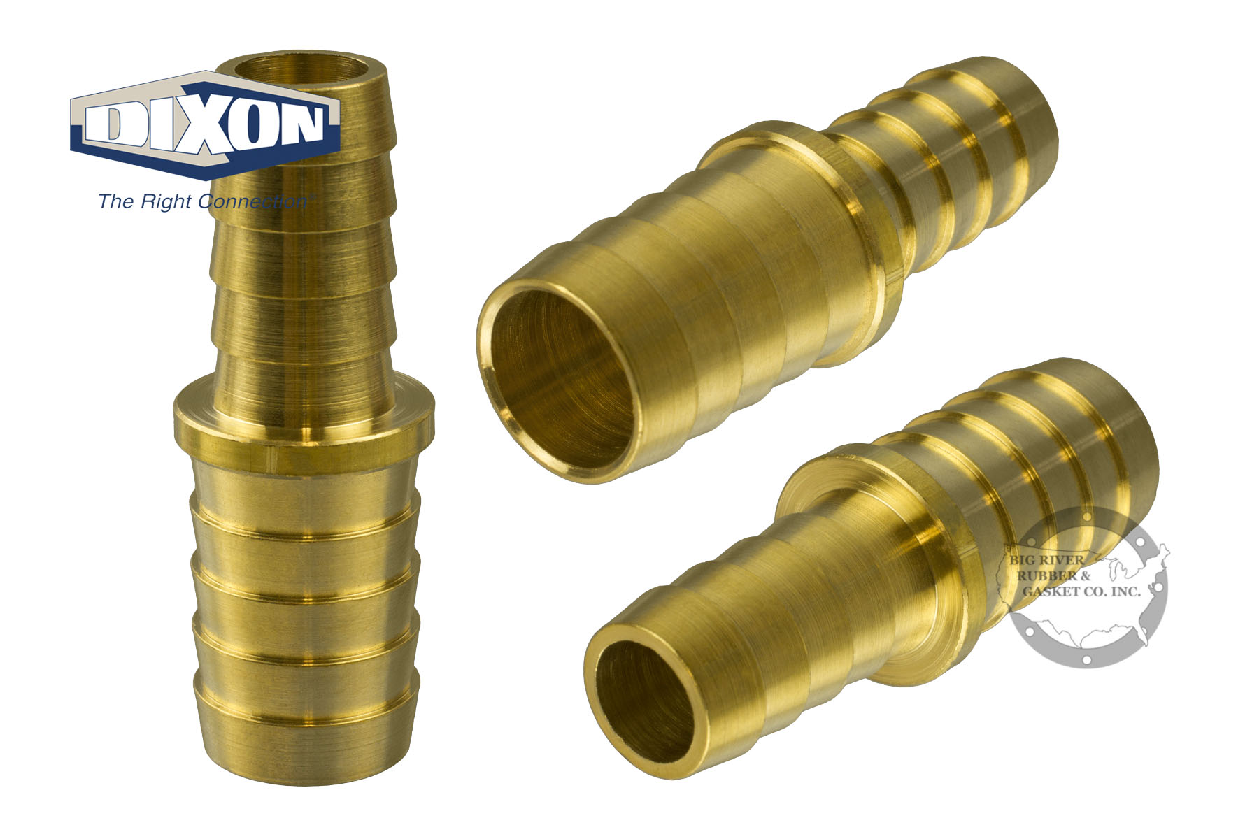 Brass Barbed Hose Mender 1781008C Big River Rubber & Gasket