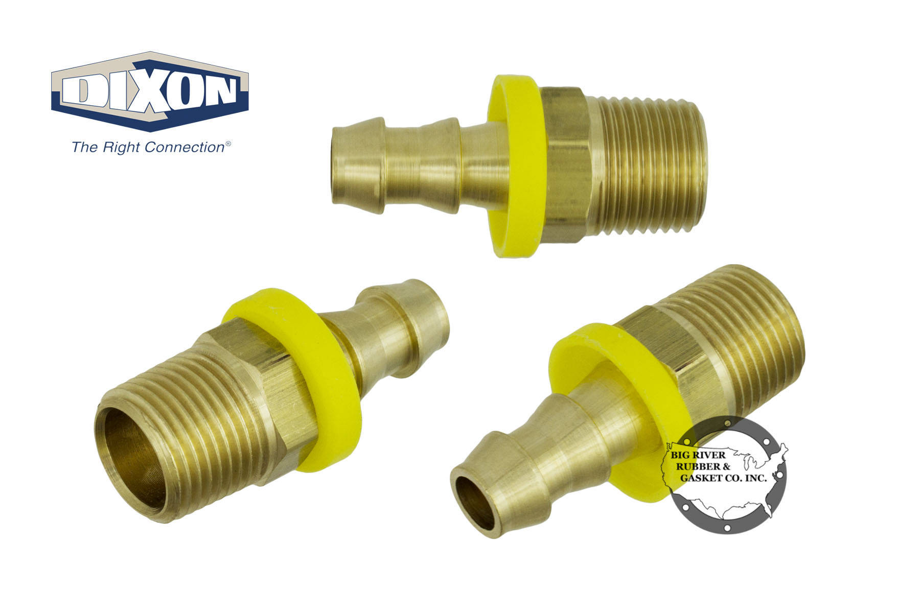 Brass Male NPT X Push-On Hose Barb 2720606C | Big River Rubber & Gasket