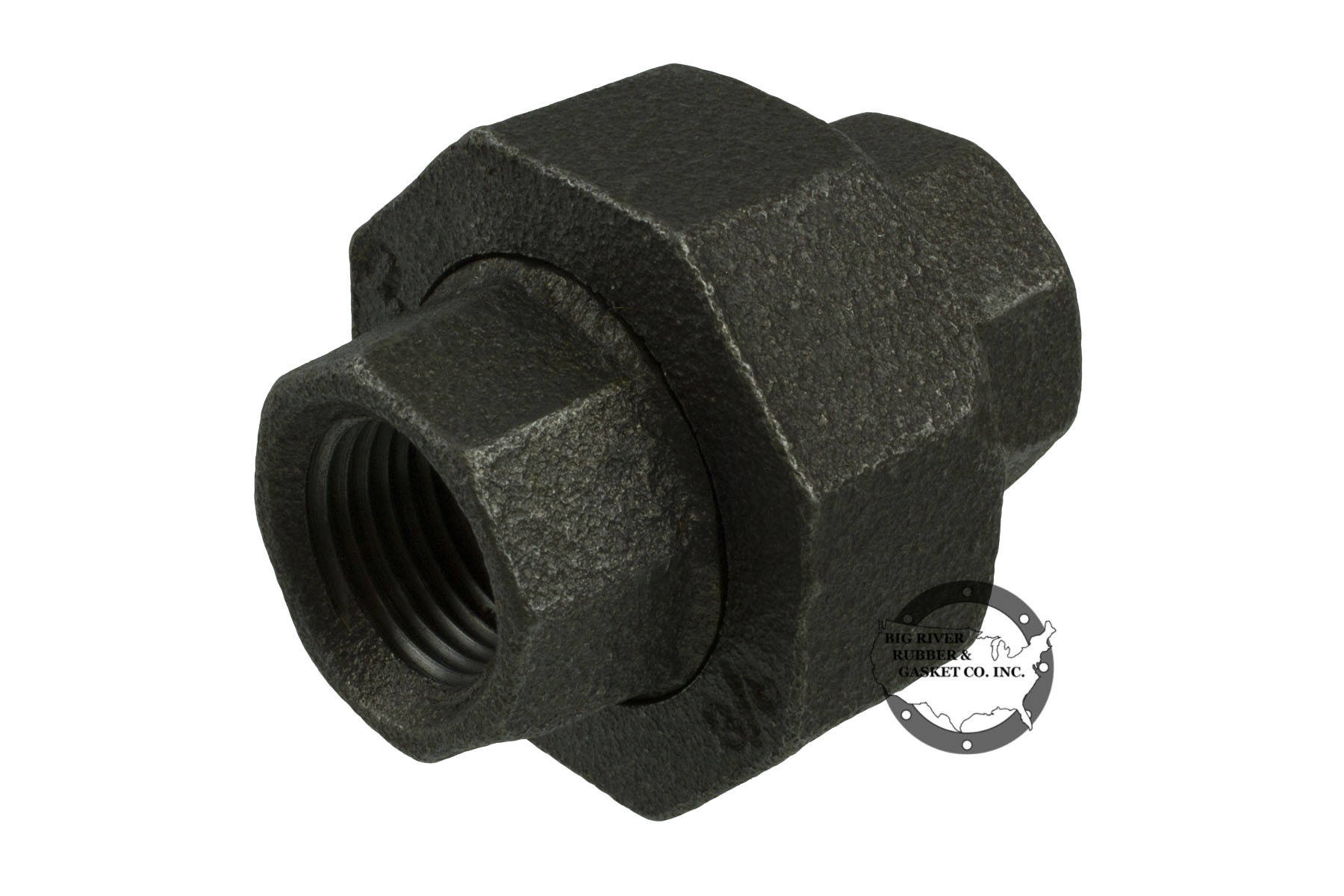 Black Iron Pipe Union 3/8" Big River Rubber & Gasket
