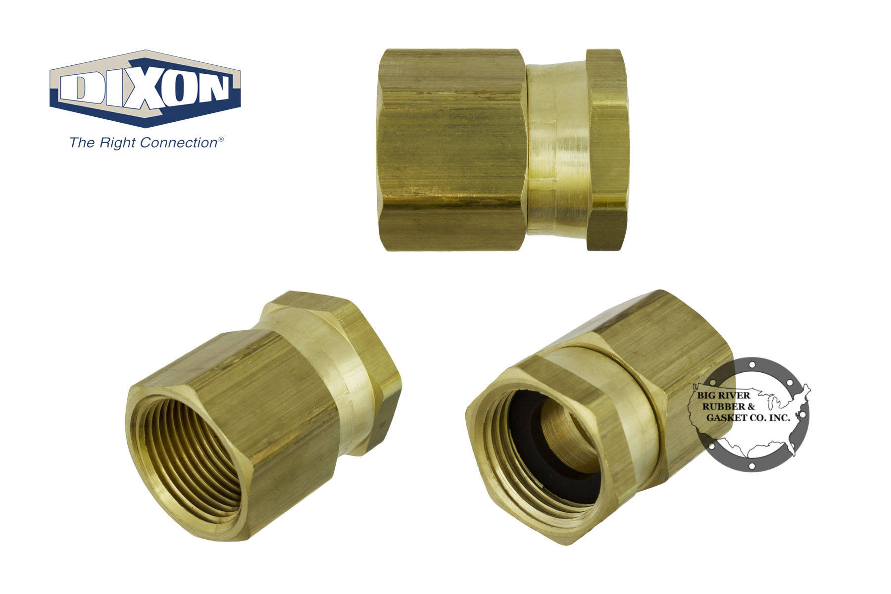 Dixon Brass Female Ght Swivel X Female Npt Adapter C Big River Rubber Gasket