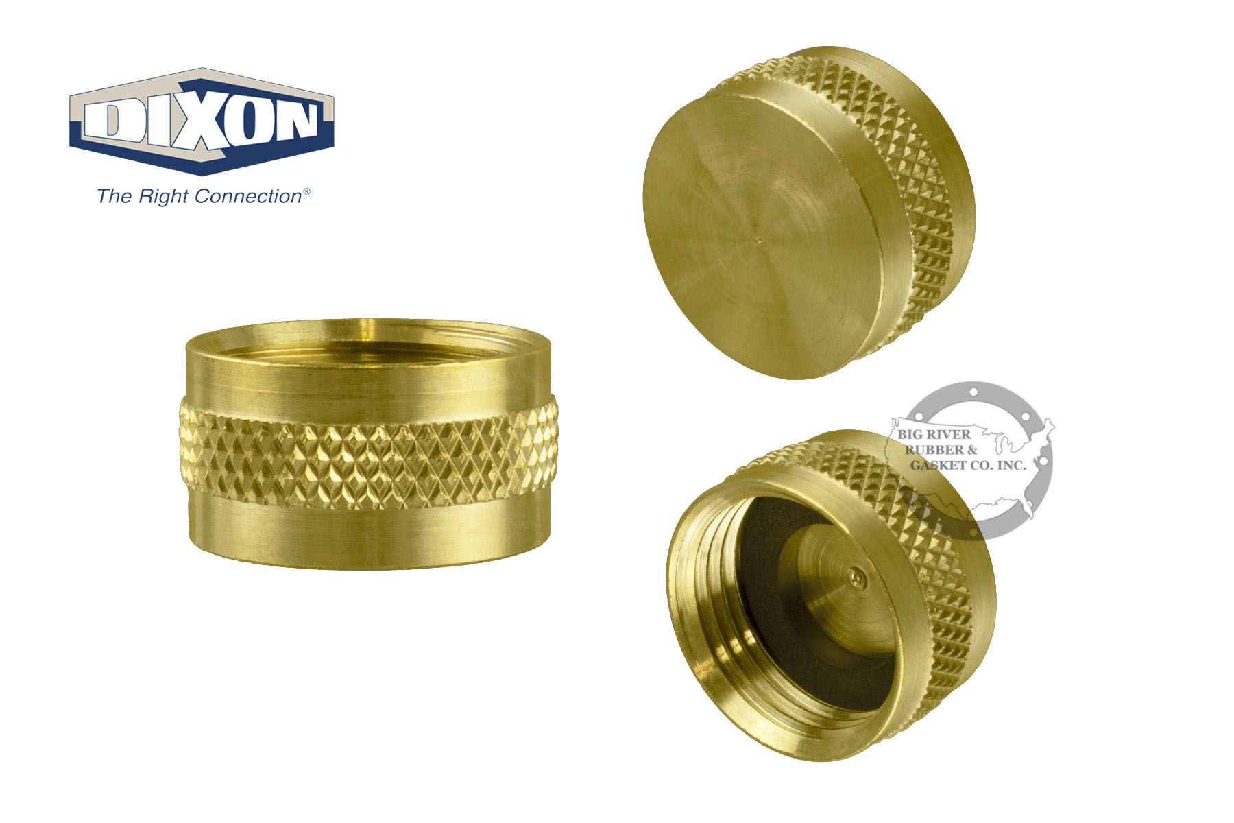 Brass Garden Hose Cap 5131212C Big River Rubber & Gasket