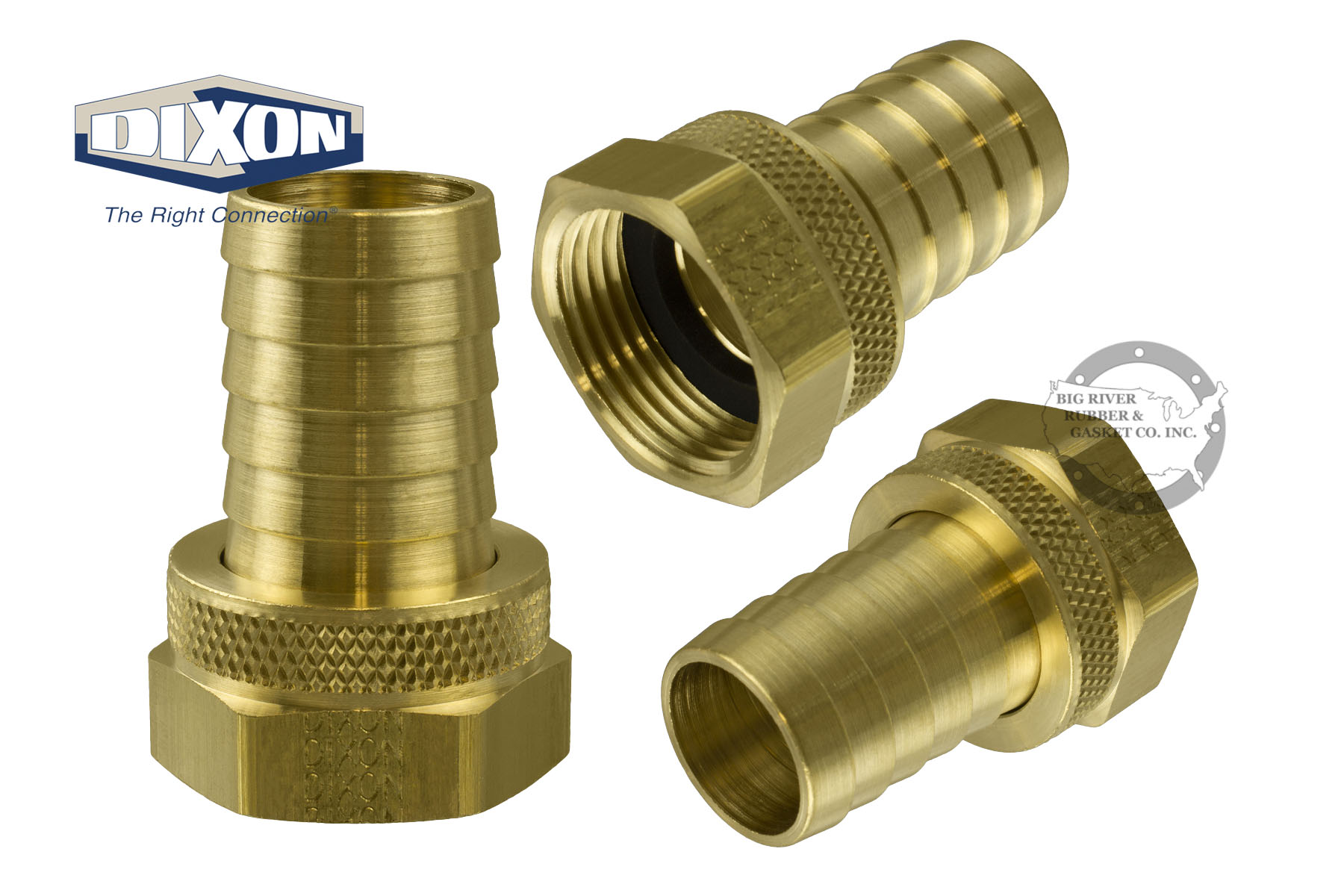 Brass Standard Shank Female with Swivel Nut 5911616C Big River Rubber