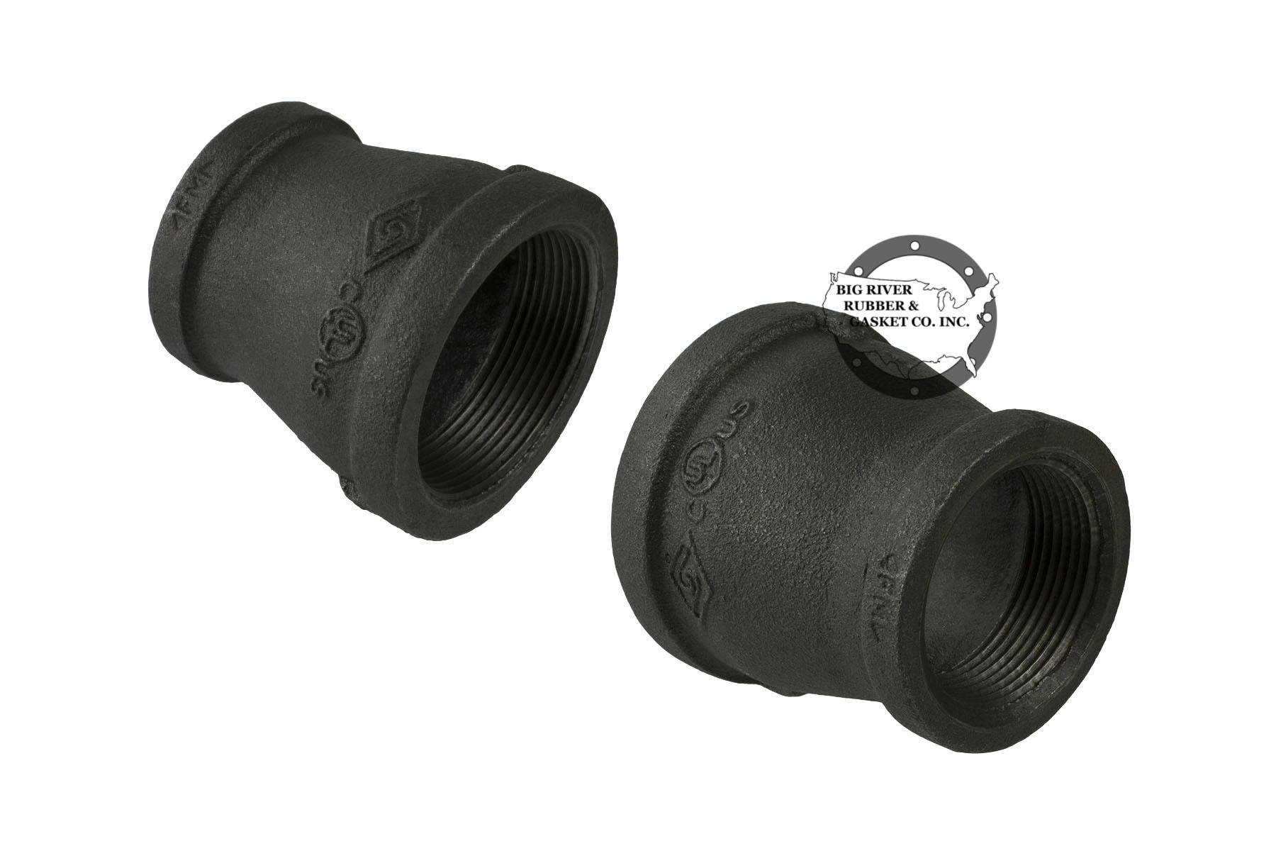 Black Iron Pipe Bell Reducer 2″ x 1 1/2″ Big River Rubber & Gasket
