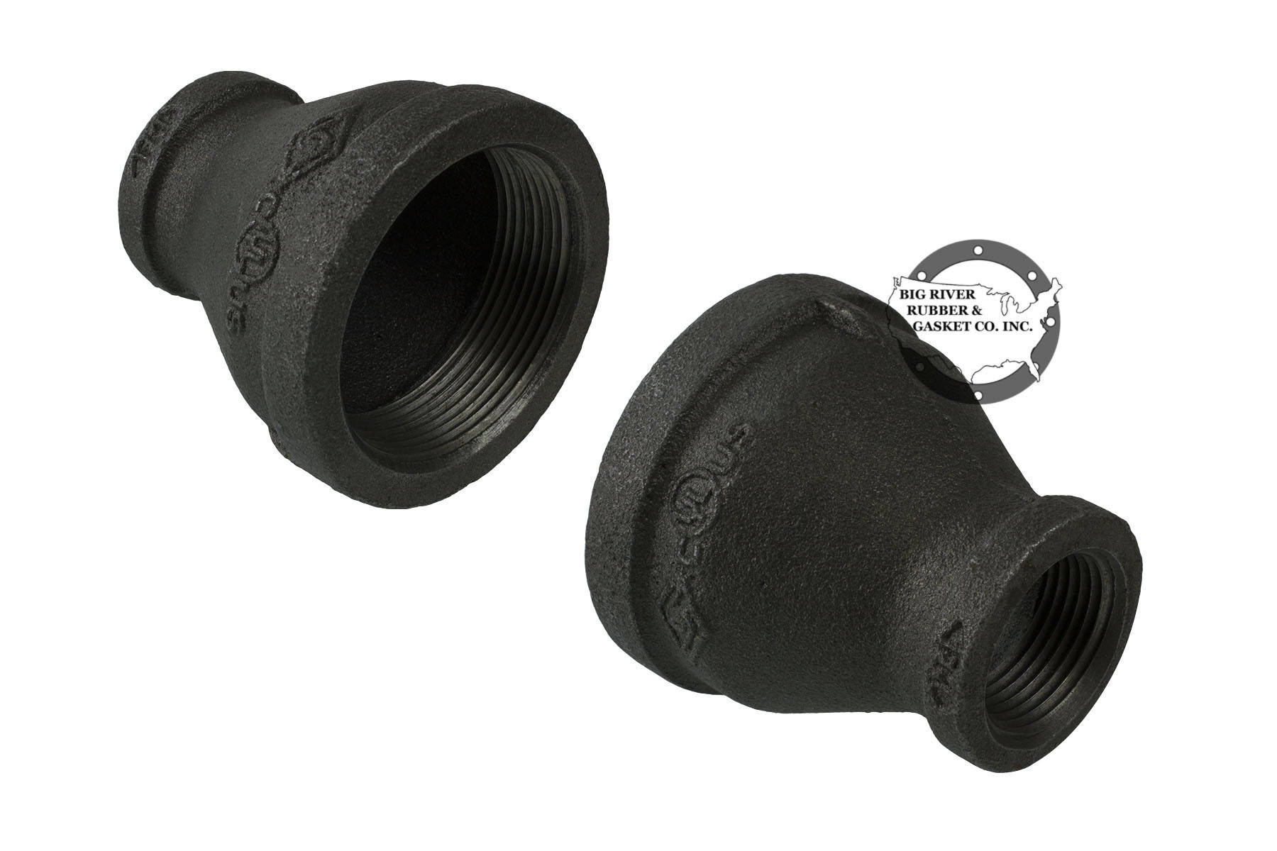 Black Iron Pipe Bell Reducer 2″ x 1″ Big River Rubber & Gasket