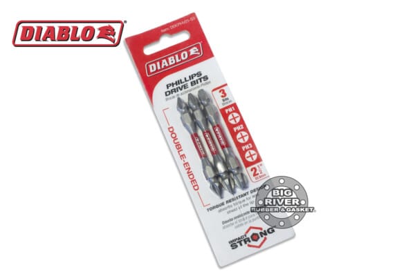 Diablo DDEPHV25-S3 2-1/2" Double-Ended Phillips Drive Bit Set (3-Piece)