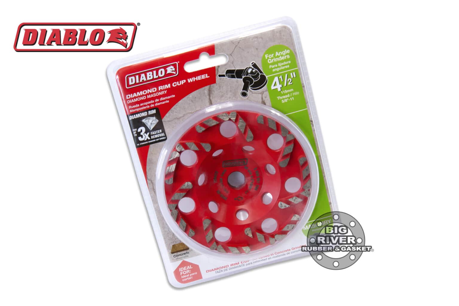 Diablo DMACW0450 4-1/2″ Diamond Rim Cup Wheel for Masonry | Big River ...