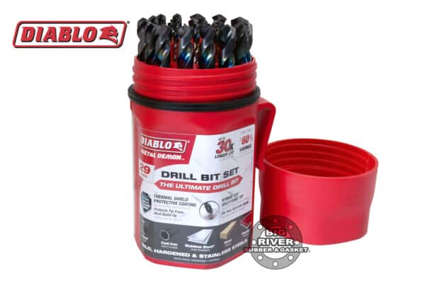 Diablo DMD-T29 Metal Demon™ Drill Bits Set with Thermos for Mild, Hardened and Stainless Steels (29-Piece)