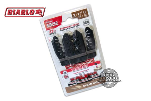 Diablo DOU125JCW3 1-1/4”(w) x 1-3/4”(d) AMPED™ Demo Demon™ Universal Fit Carbide Teeth Oscillating Blade for Clean Wood (3-Pack)