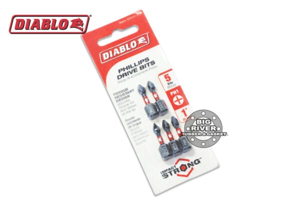Diablo DPH11P5 1" #1 Phillips Drive Bits (5-Pack)