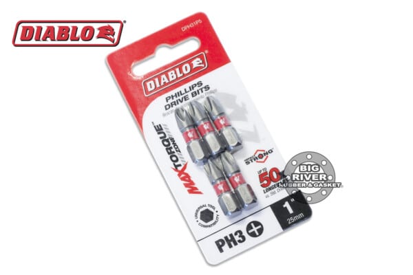 Diablo DPH31P5 1" #3 Phillips Drive Bits (5-Pack)