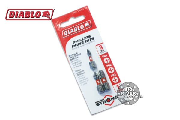 Diablo DPHV1-S3 1" Assorted Phillips Drive Bits (3-Piece)