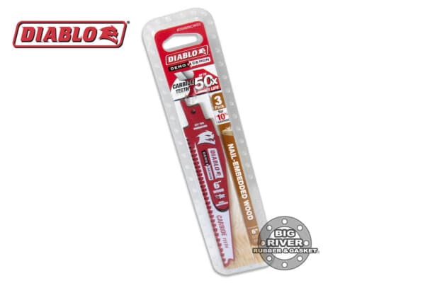 Diablo DS0606CWS3 6" 5/7 TPI Demo Demon™ Carbide Teeth Reciprocating Saw Blades for Nail-Embedded Wood (3-Pack)