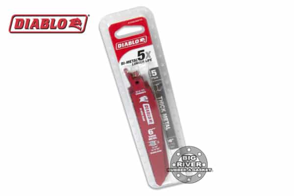 Diablo DS0608BFD5 6" 8/10TPI Bi-Metal Reciprocating Saw Blades for Thick Metal (5-Pack)