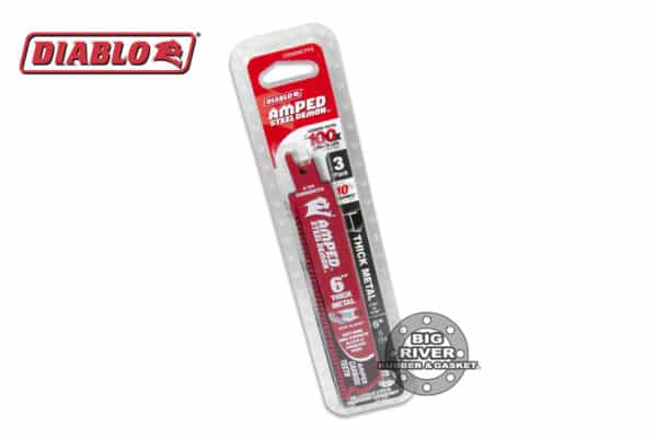 Diablo DS0608CFA3 6" 8TPI AMPED™ Steel Demon™ Carbide Teeth Reciprocating Saw Blades for Thick Metal (3-Pack)