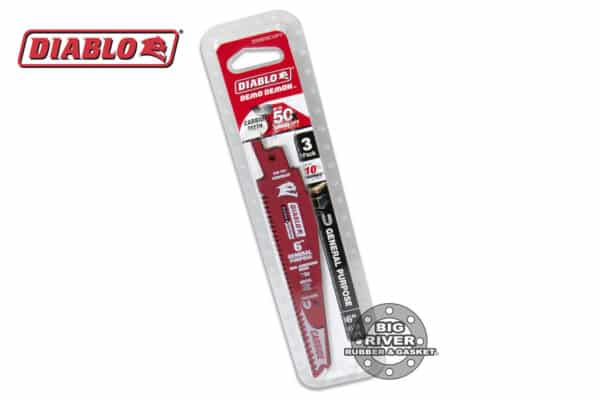 Diablo DS0609CGP3 6" 6/9 TPI Demo Demon™ Carbide Teeth Reciprocating Saw Blades for General Purpose Cuts (3-Pack)