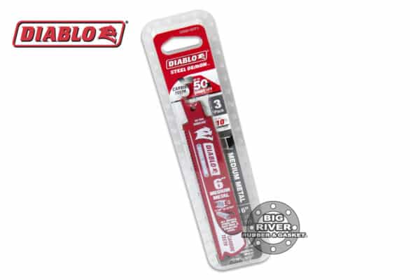 Diablo DS0610CF3 6" 10 TPI Steel Demon™ Carbide Teeth Reciprocating Saw Blades for Medium Metal (3-Pack)