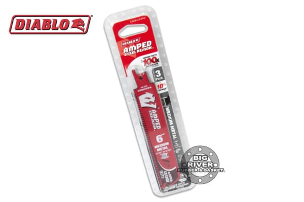 Diablo DS0610CFA3 6" 10TPI AMPED™ Steel Demon™ Carbide Teeth Reciprocating Saw Blade for Medium Metal (3-Pack)