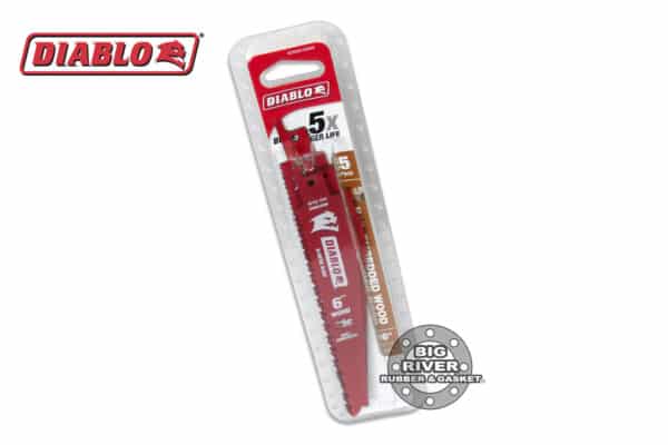 Diablo DS0612BW5 6" 6/12TPI Bi-Metal Reciprocating Saw Blades for Nail-Embedded Wood (5-Pack)