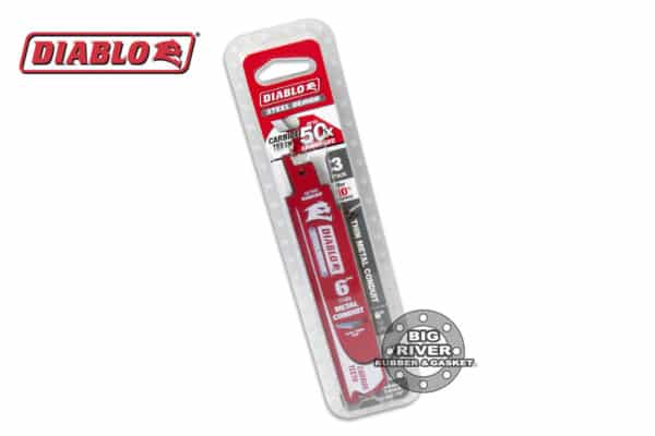 Diablo DS0612CF3 6" 12TPI Steel Demon™ Carbide Teeth Reciprocating Saw Blades for Thin Metal Conduit (3-Pack)