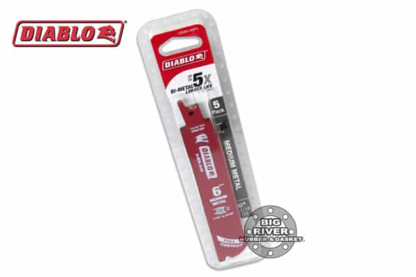 Diablo DS0614BF5 6" 14/18TPI Bi-Metal Reciprocating Saw Blades for Medium Metal (5-Pack)