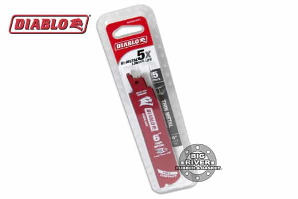 Diablo DS0620BF5 6" 20/24TPI Bi-Metal Reciprocating Saw Blades for Thin Metal (5-Pack)