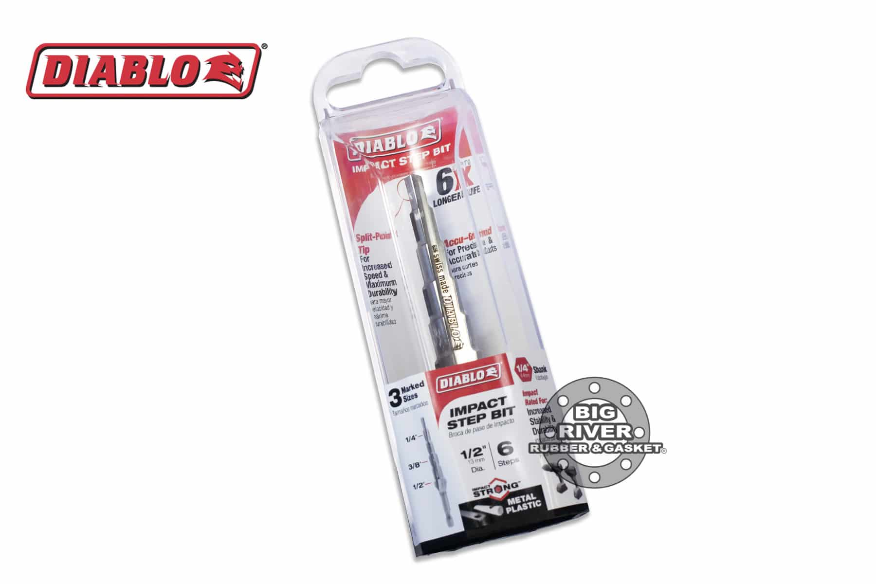 Diablo DSD0500S06 1/4″ – 1/2″ Impact Step Drill Bit (6 Steps) | Big ...