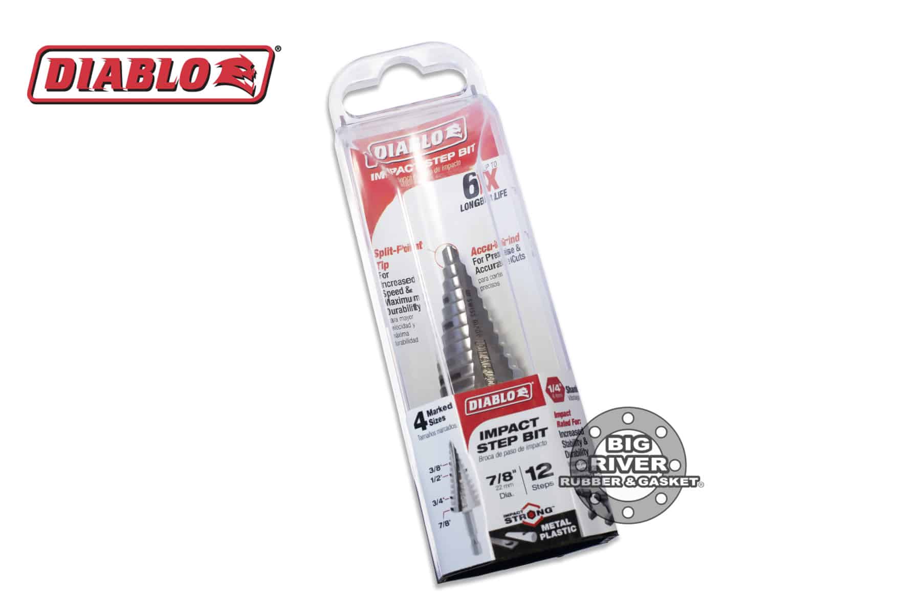 Diablo DSD0875S12 3/8″ – 7/8″ Impact Step Drill Bit (12 Steps) | Big ...