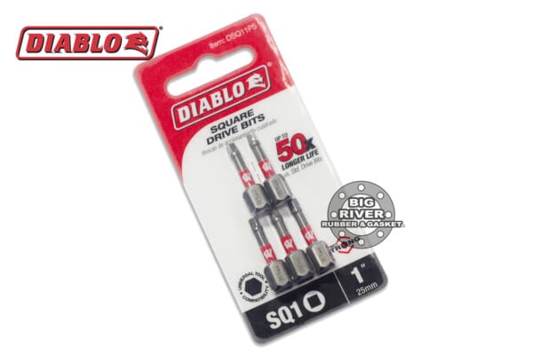 Diablo DSQ11P5 1" #1 Square Drive Bits (5-Pack)