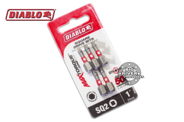 Diablo DSQ21P5 1" #2 Square Drive Bits (5-Pack)