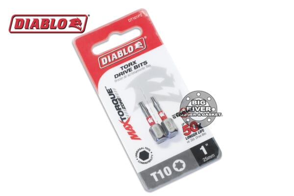 Diablo DT101P2 1" #10 Torx Drive Bits (2-Pack)