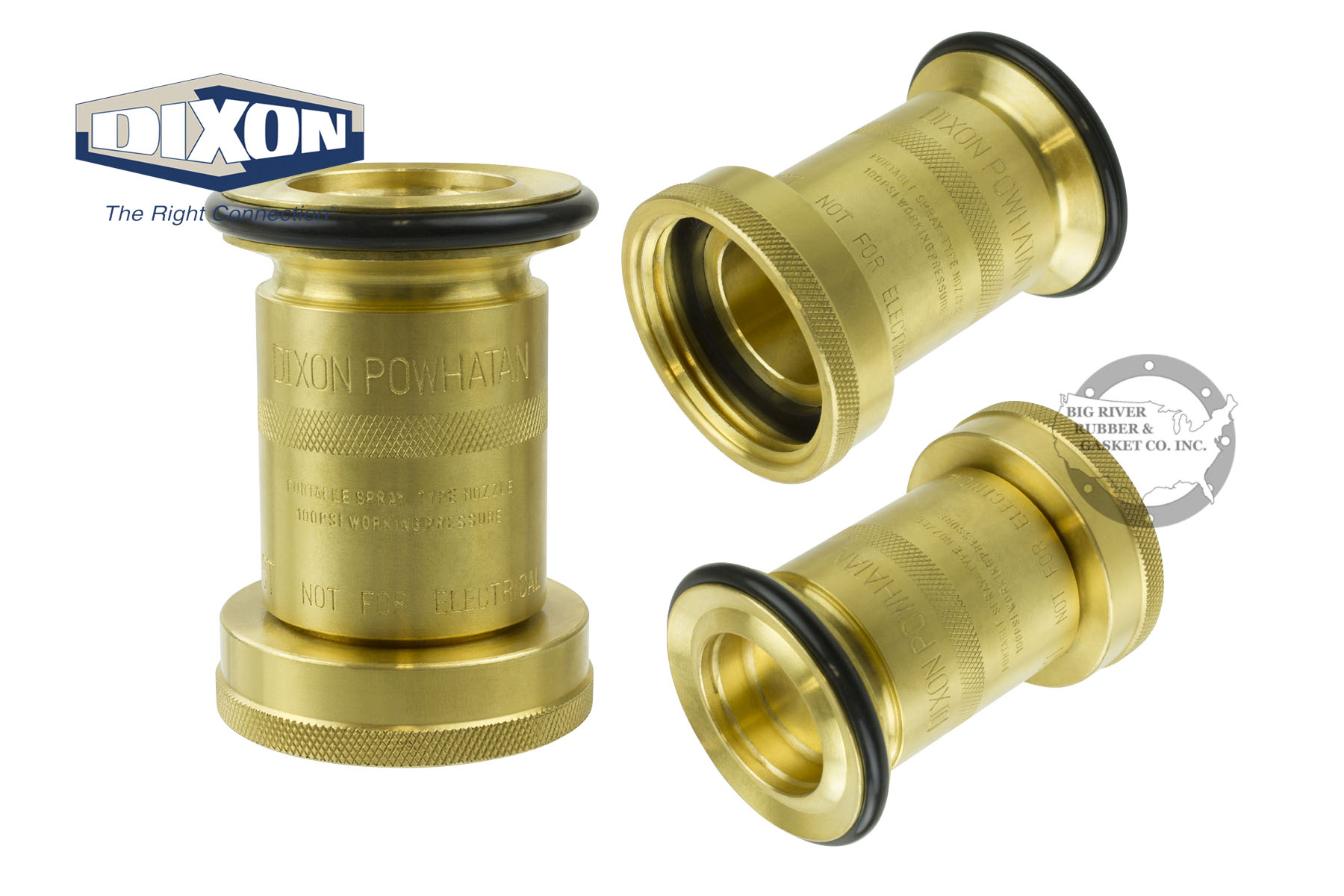 Dixon Brass Industrial Washdown Nozzle WDN150NST Big River Rubber