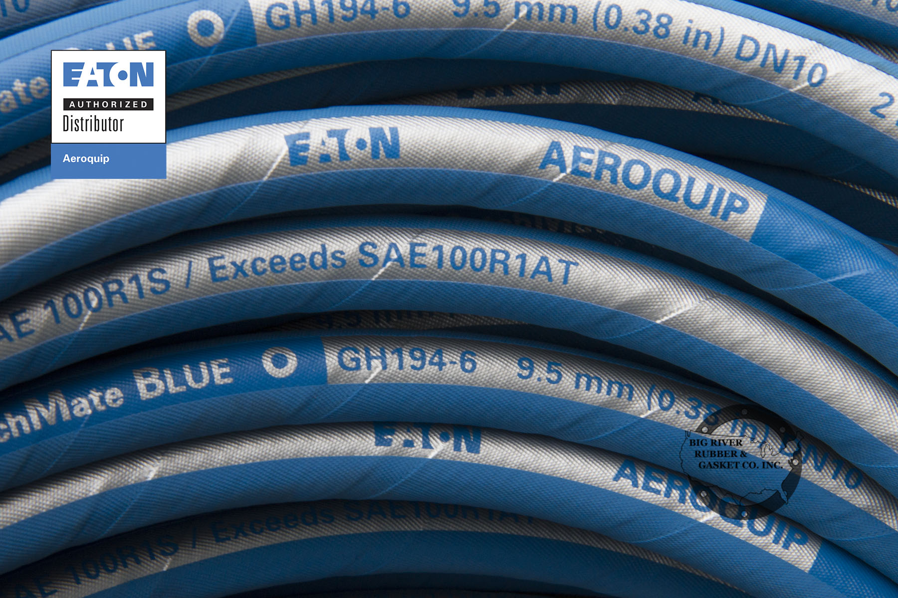 Eaton® Aeroquip® MATCHMATE BLUE HIIMPULSE Single Wire Braided Hydraulic Hose GH1946 Big