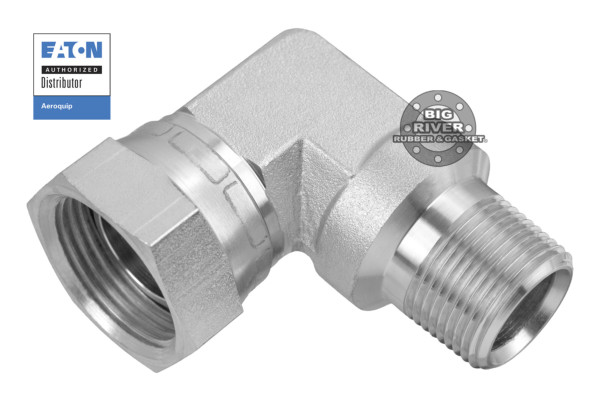Eaton Aeroquip Female Internal Pipe Swivel to Male External Pipe NPTF/NPSM SAE 90° Elbow Adapter