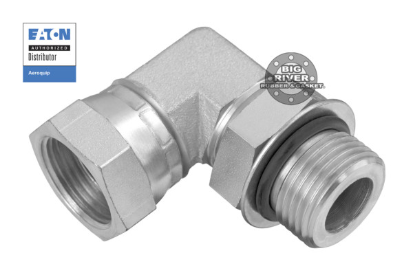 Eaton Aeroquip Female Internal Pipe Swivel (NPSM) to Male SAE O-Ring Boss 90° Elbow Adapter