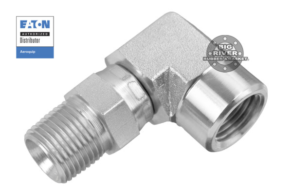 Eaton Aeroquip Male External Pipe Swivel to Female Internal Pipe NPTF/NPSM SAE 90° Elbow Adapter
