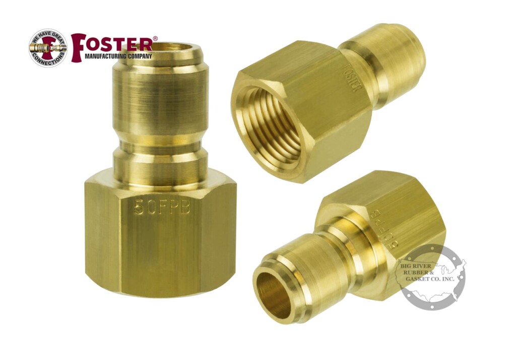 thumbnail image 2 of Foster 50FPB ST Series 1/2" Female NPT Brass Plug – Quick Straight Thru FST – USA Made 2 of 5