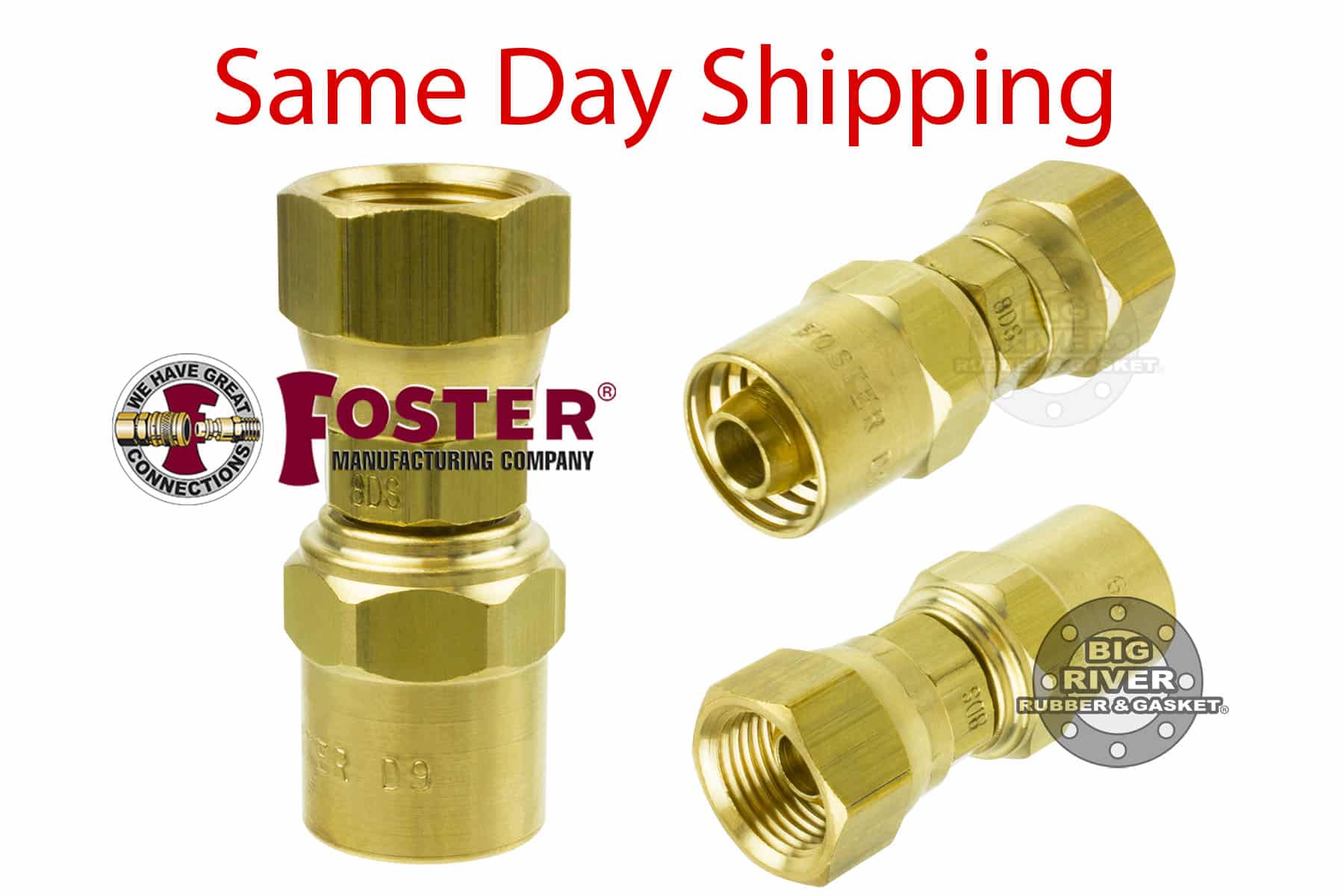 8D9S Foster Reusable Female Swivel w/Nut Hose Fitting Big River