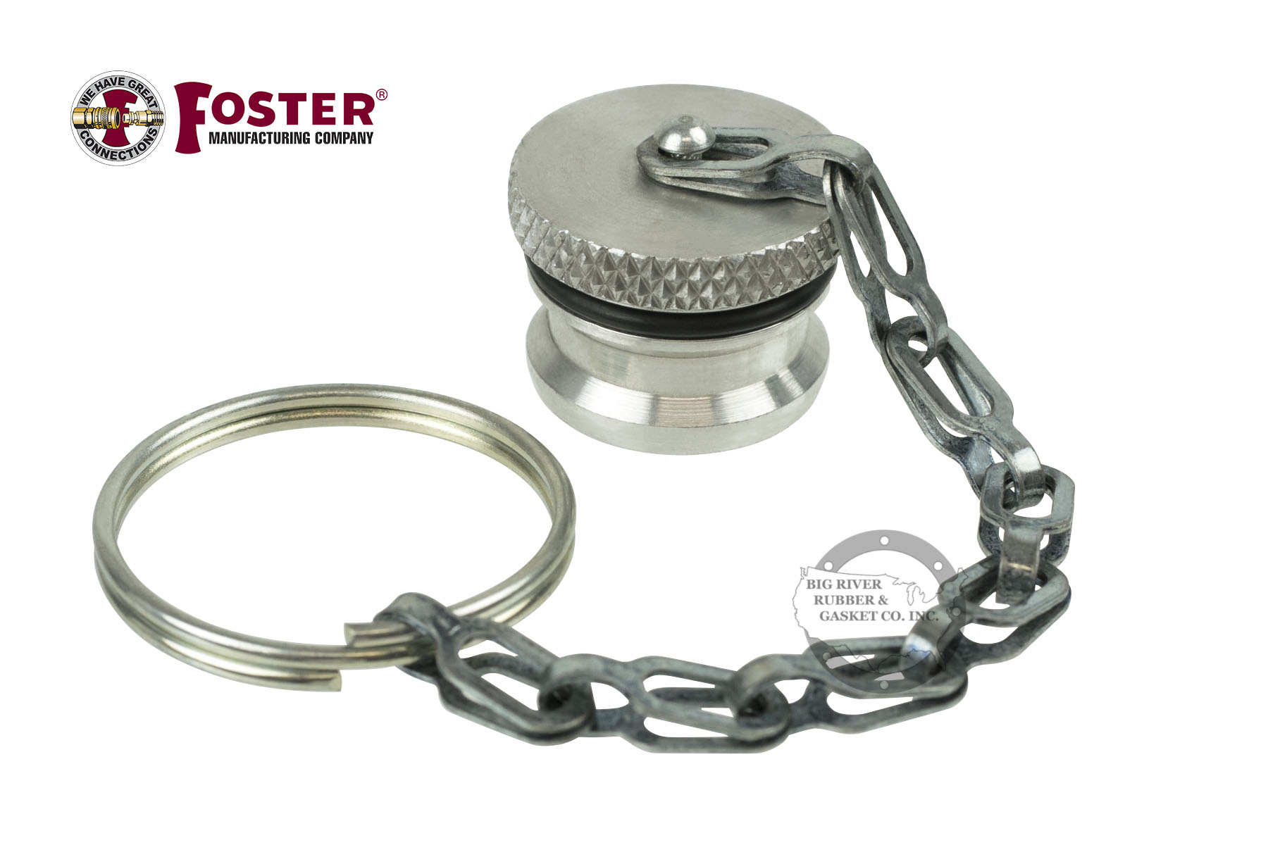 H3DP Foster AluminumDust Plug With Lanyard Big River Rubber & Gasket