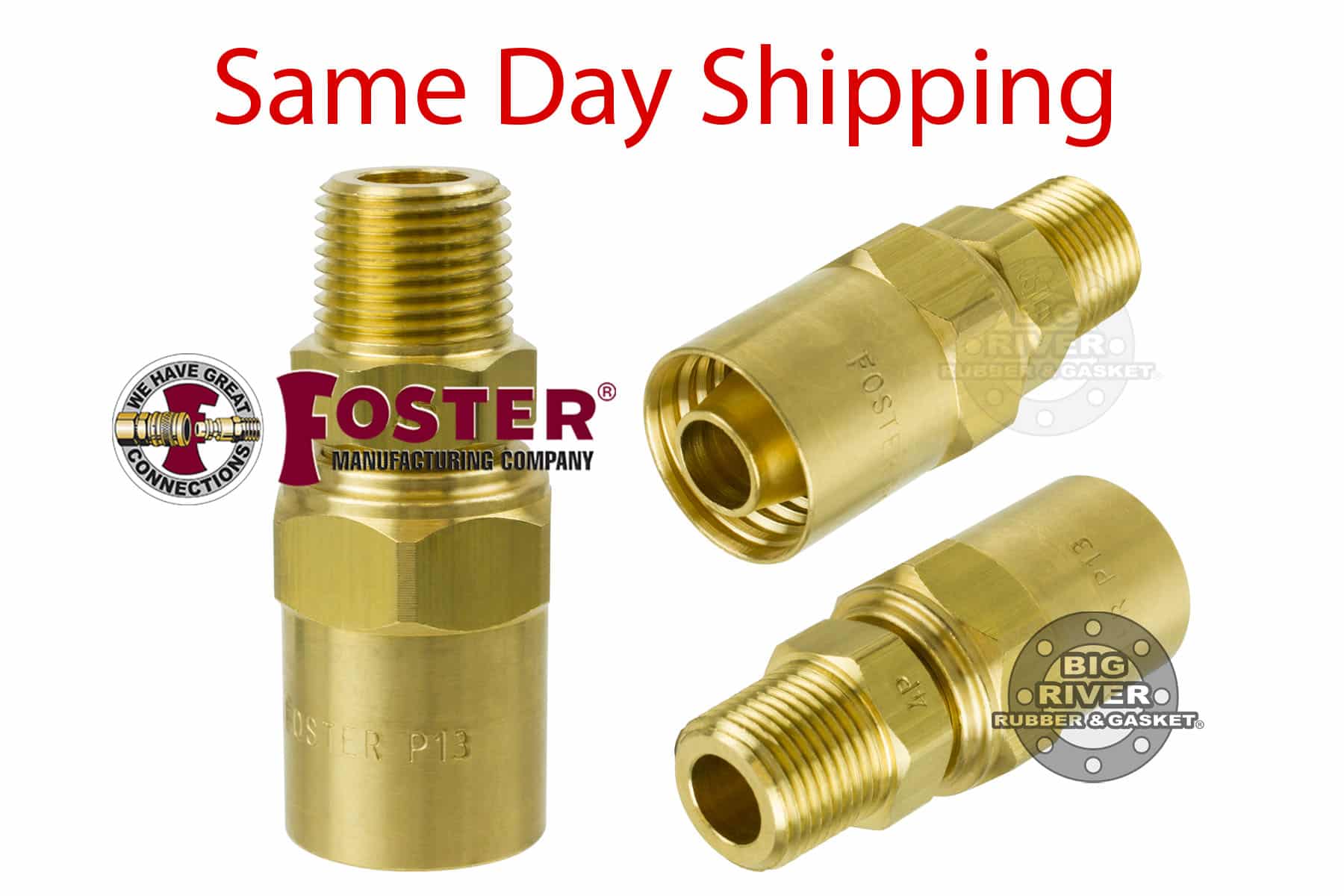 4P13 Foster Reusable Non Swivel Hose Fitting Big River Rubber & Gasket