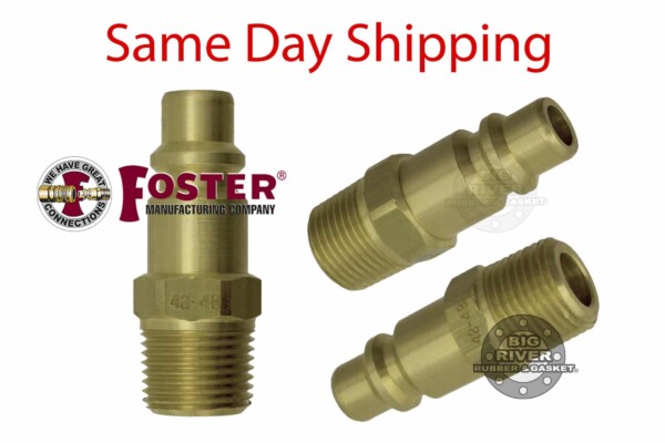 Foster 4 Series Brass Quick Coupler Set – 3/8 Body, 3/8 NPT Air Hose & Water Fittings, 5pc, USA Made