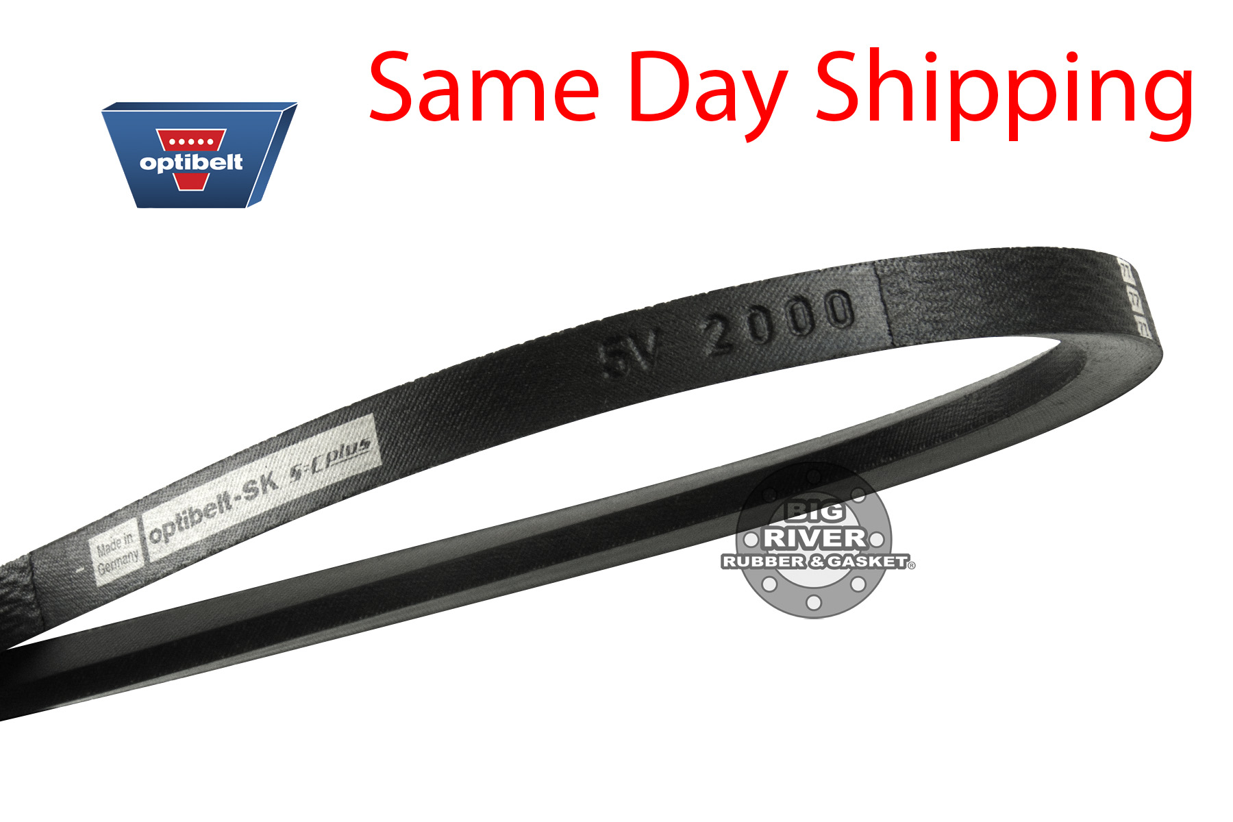 D&D PowerDrive 5V2000 V-Belt - 5/8" X 200" OC, Standard Duty, Helically Wound Tensile Cords