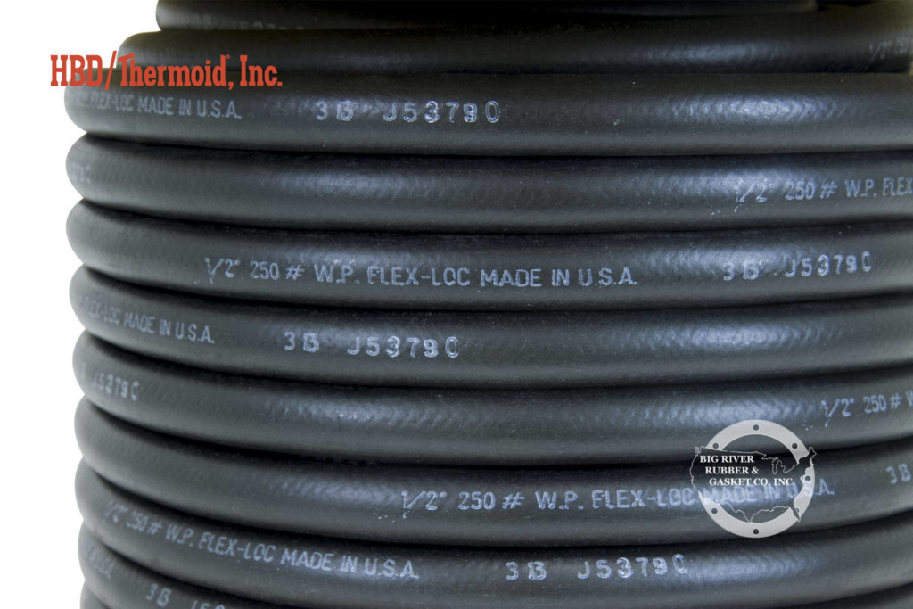 1/4 ID 250 Length Black 250' Length 1/4 ID Thermoid 00338404398 Nitrile Flex-Loc 300 Push On Class A High Oil-Resistant Tube & Cover Hose 250 psi Maximum Pressure